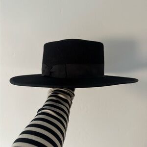 Dressed in LALA Black Wide-Brim Hat adjustable size